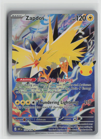 Zapdos Illustration Rare Holo 30C 133/128 NM