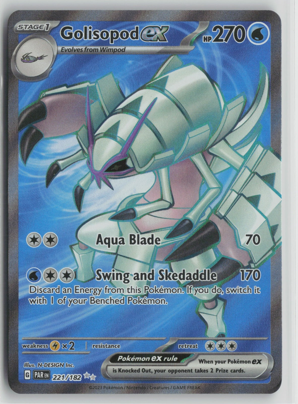 Golisopod ex - Ultra Rare Holo PAR 221/182 NM