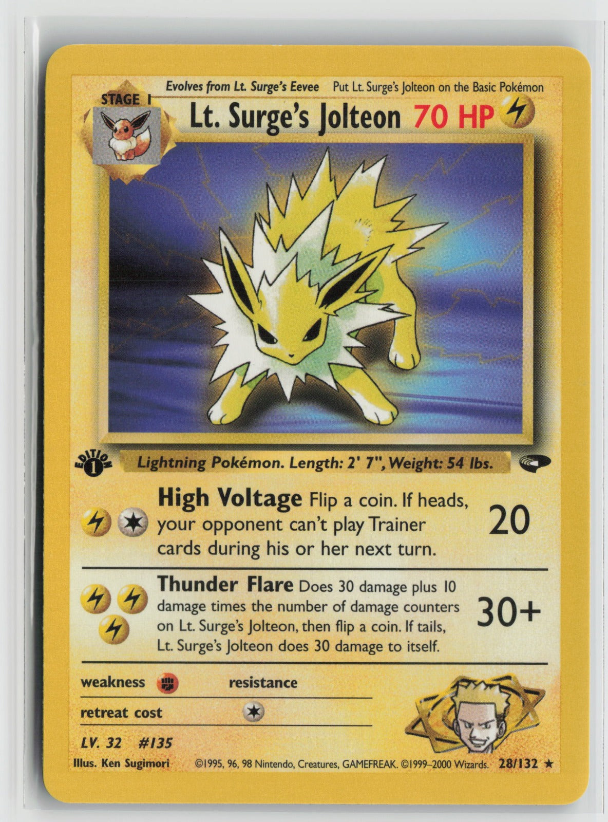 Lt. Surge's Jolteon Rare 1st Edition G2 028/132 NM
