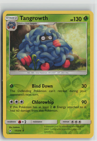 Tangrowth Rare Reverse Holo SM10 17/214 NM