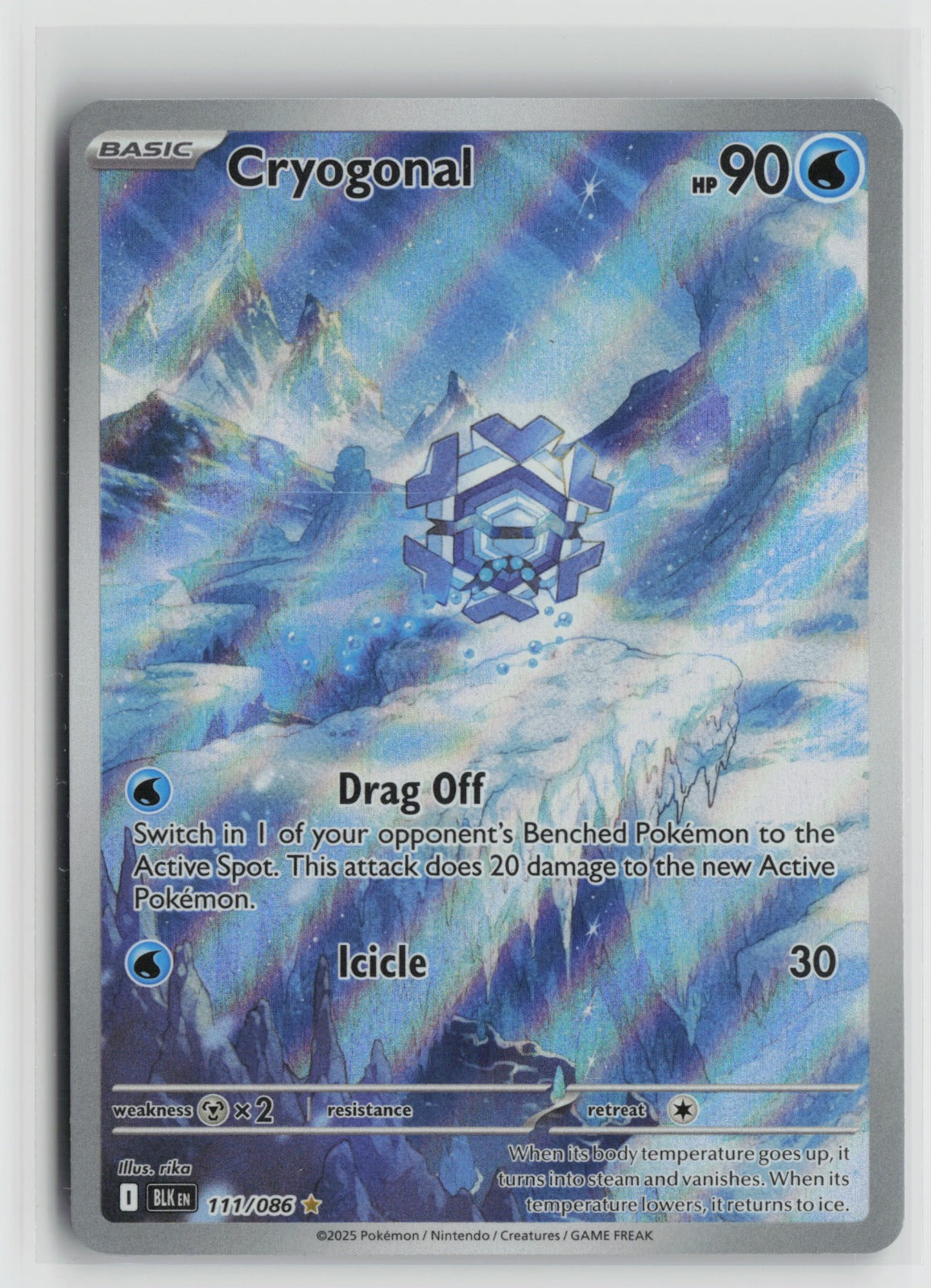Cryogonal Illustration Rare Holo BLK 111/086 NM