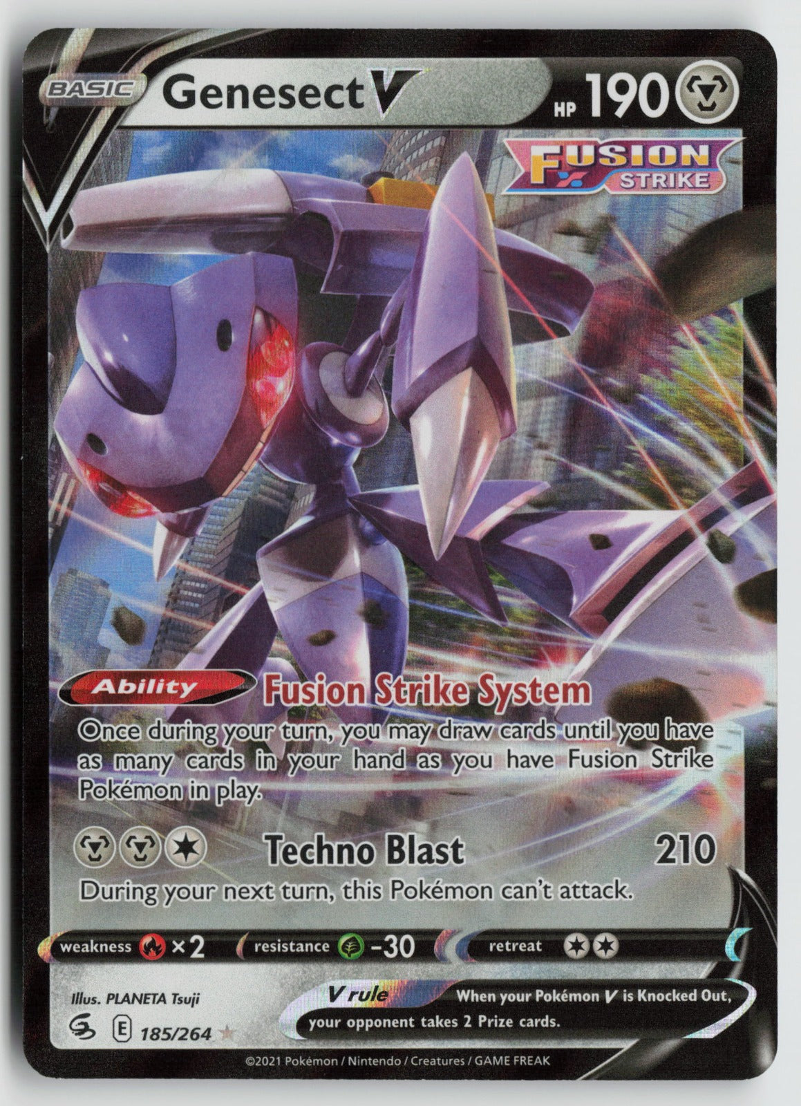 Genesect V Ultra Rare Holo SWSH08 185/264 NM