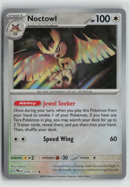 Noctowl (Poke Ball Pattern) Rare Holo PRE 078/131 NM
