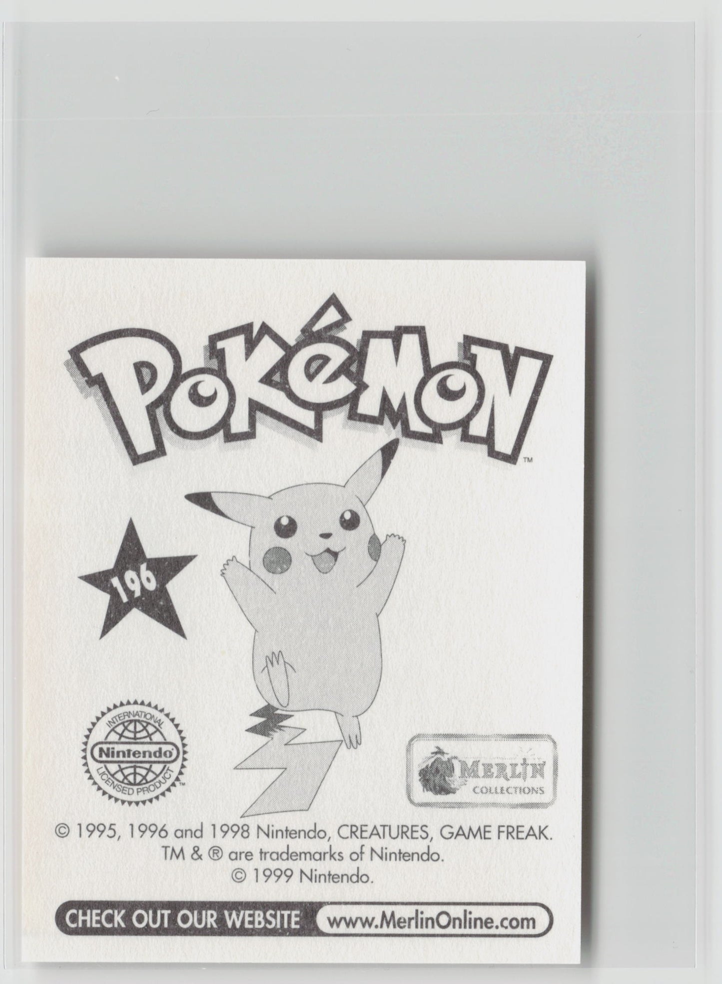 Sandshrew - Merlin Topps Sticker 1999 #196 NM (Back)