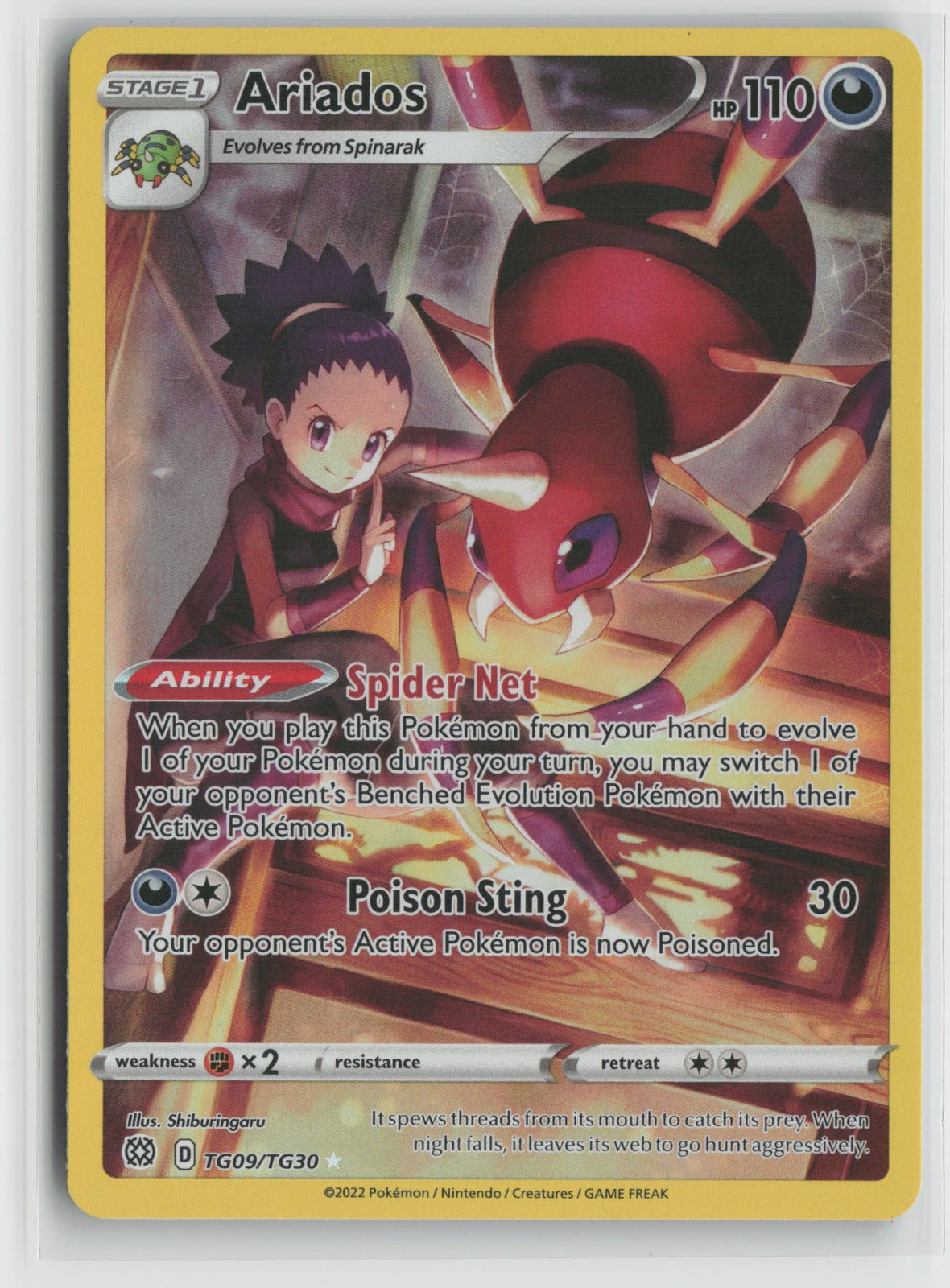 Ariados Ultra Rare Holo SWSH09:TG TG09/TG30 NM