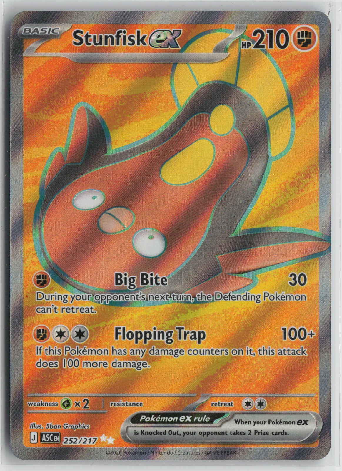 Stunfisk ex - Ultra Rare Holo ASC 252/217 NM