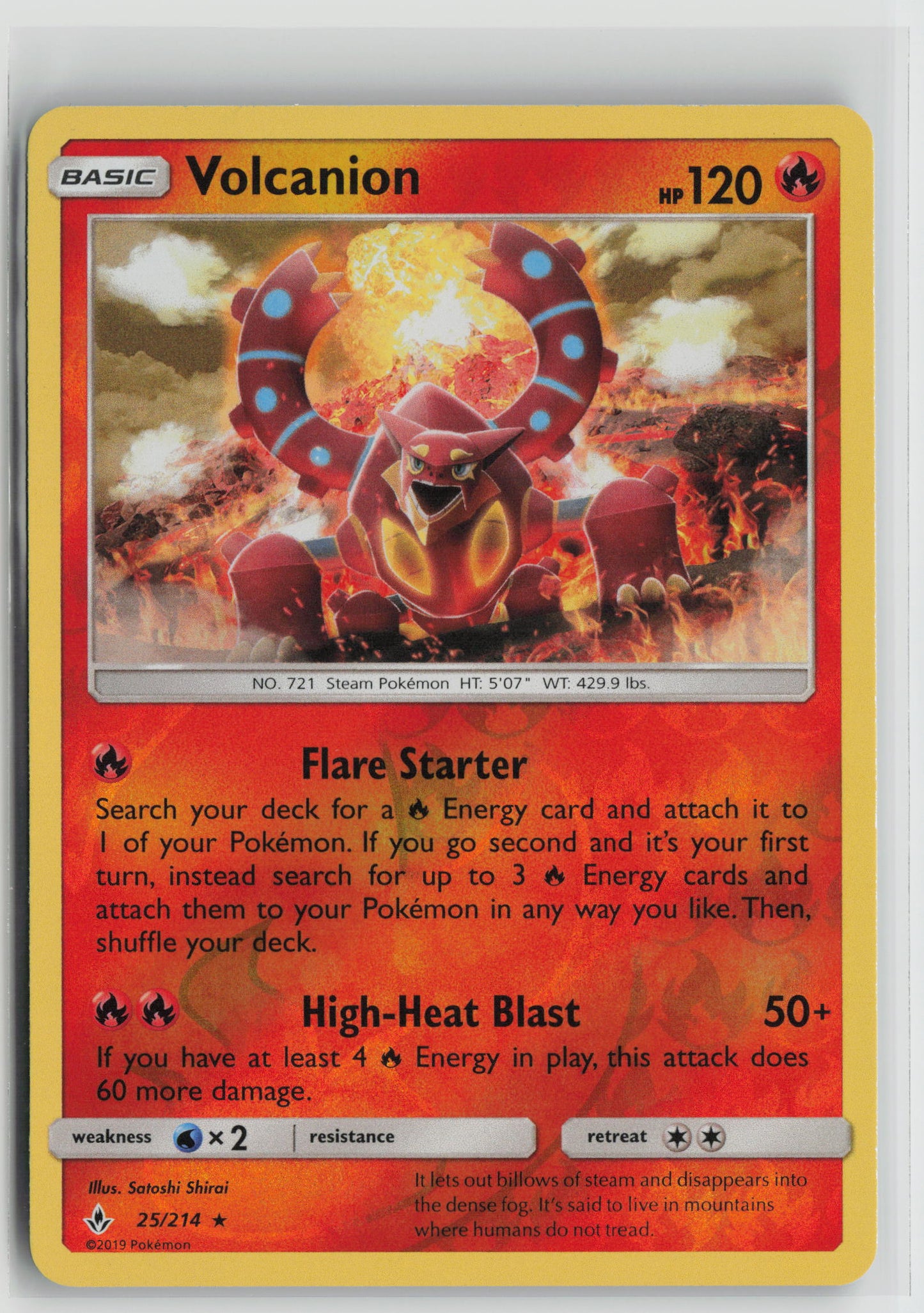 Volcanion Holo Rare Reverse Holo SM10 25/214 NM