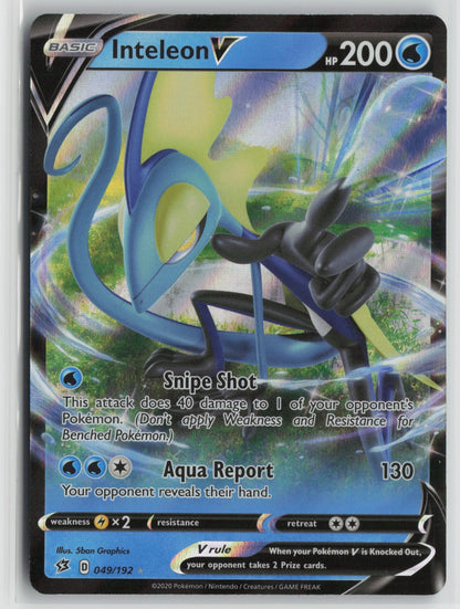 Inteleon V Ultra Rare Holo SWSH02 049/192 NM