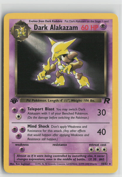 Dark Alakazam (18) Rare 1st Edition TR 18/82 LP