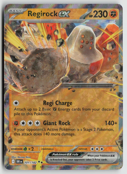 Regirock ex Double Rare Holo DRI 101/182 LP