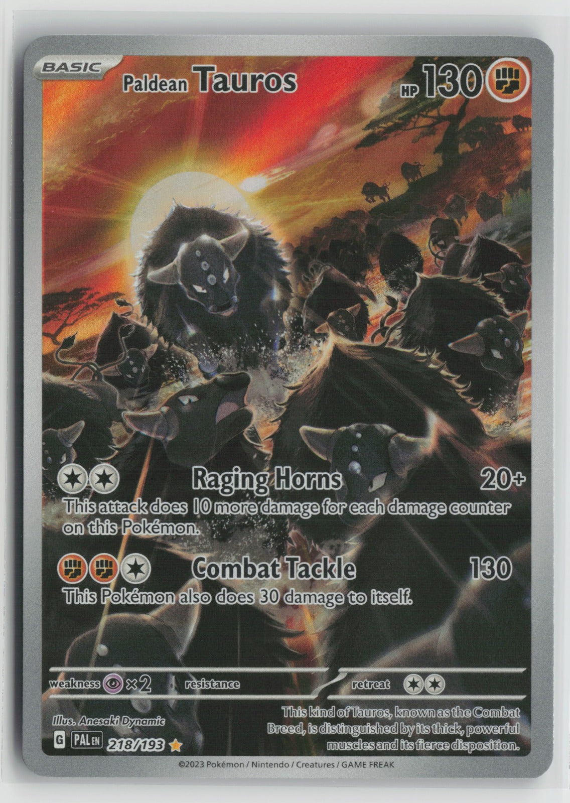 Paldean Tauros - Illustration Rare Holo PAL 218/193 NM