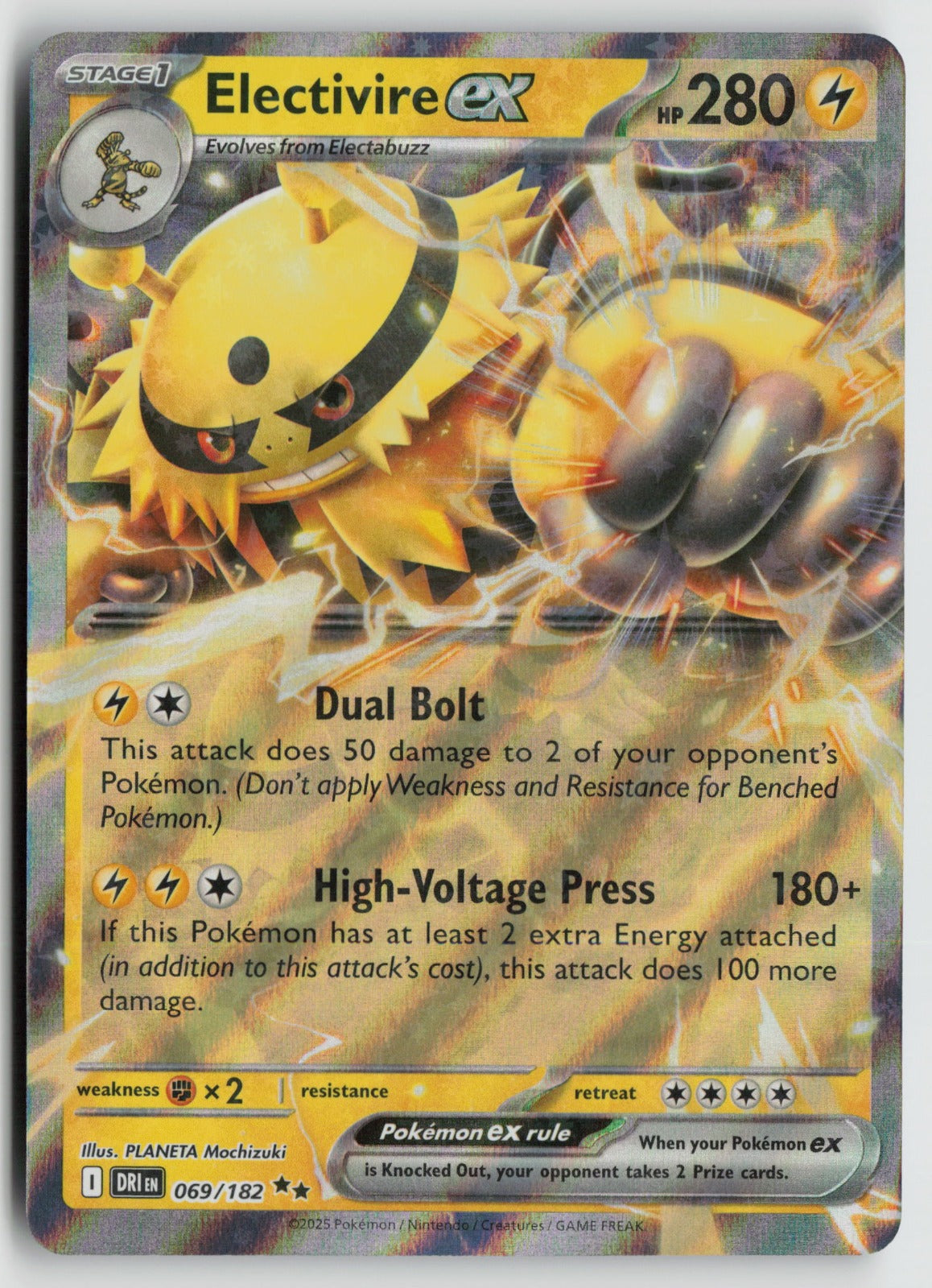 Electivire ex Double Rare Holo DRI 069/182 LP