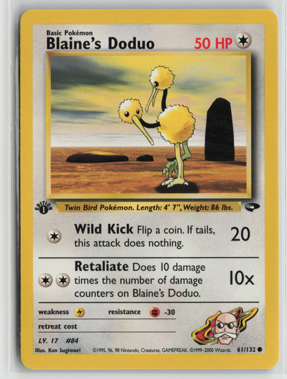 Blaine's Doduo Common 1st Edition G2 061/132 NM