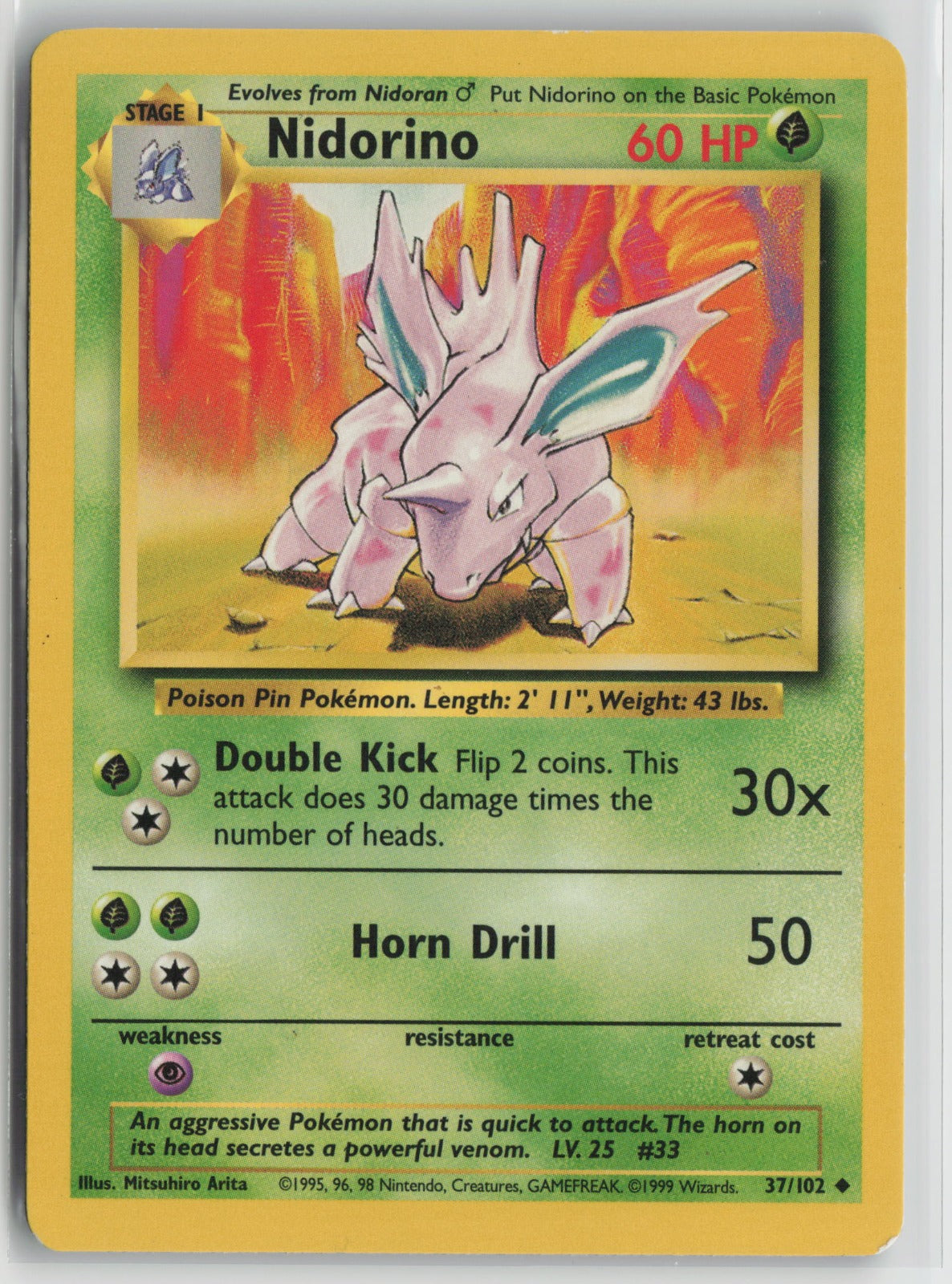 Nidorino Uncommon BS 037/102 LP