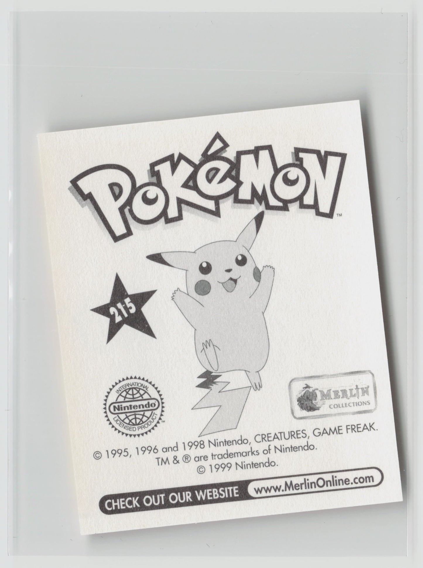 Koffing - Merlin Topps Sticker 1999 #215 NM (Back)
