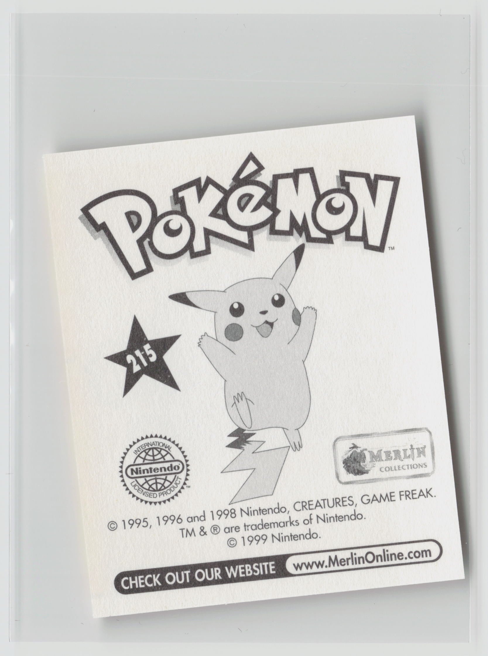 Koffing - Merlin Topps Sticker 1999 #215 NM (Back)