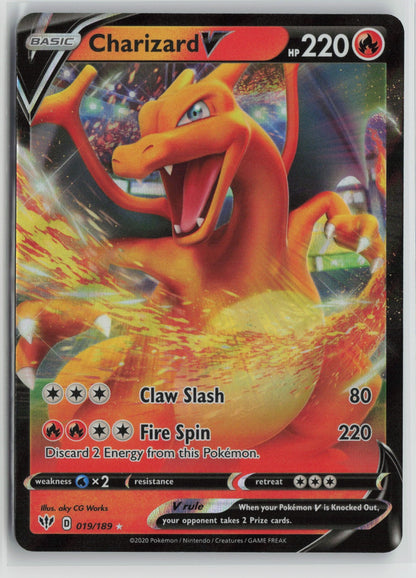 Charizard V Ultra Rare Holo SWSH03 019/189 NM