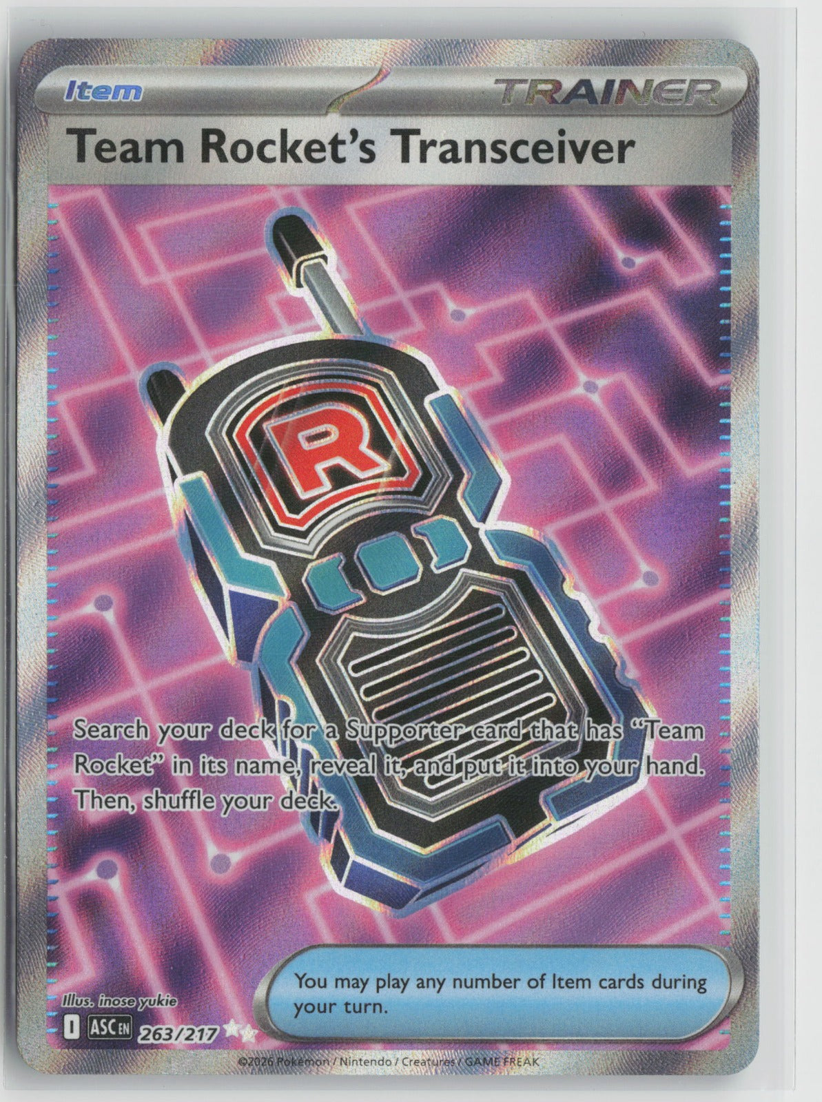 Team Rocket's Transceiver Ultra Rare Holo ASC 263/217 NM