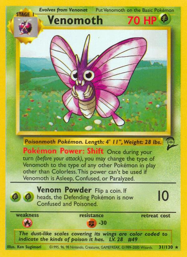 Venomoth Rare Normal BS2 031/130 HP