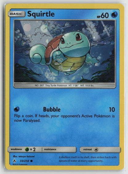 Squirtle Common Normal SM10 33/214 NM