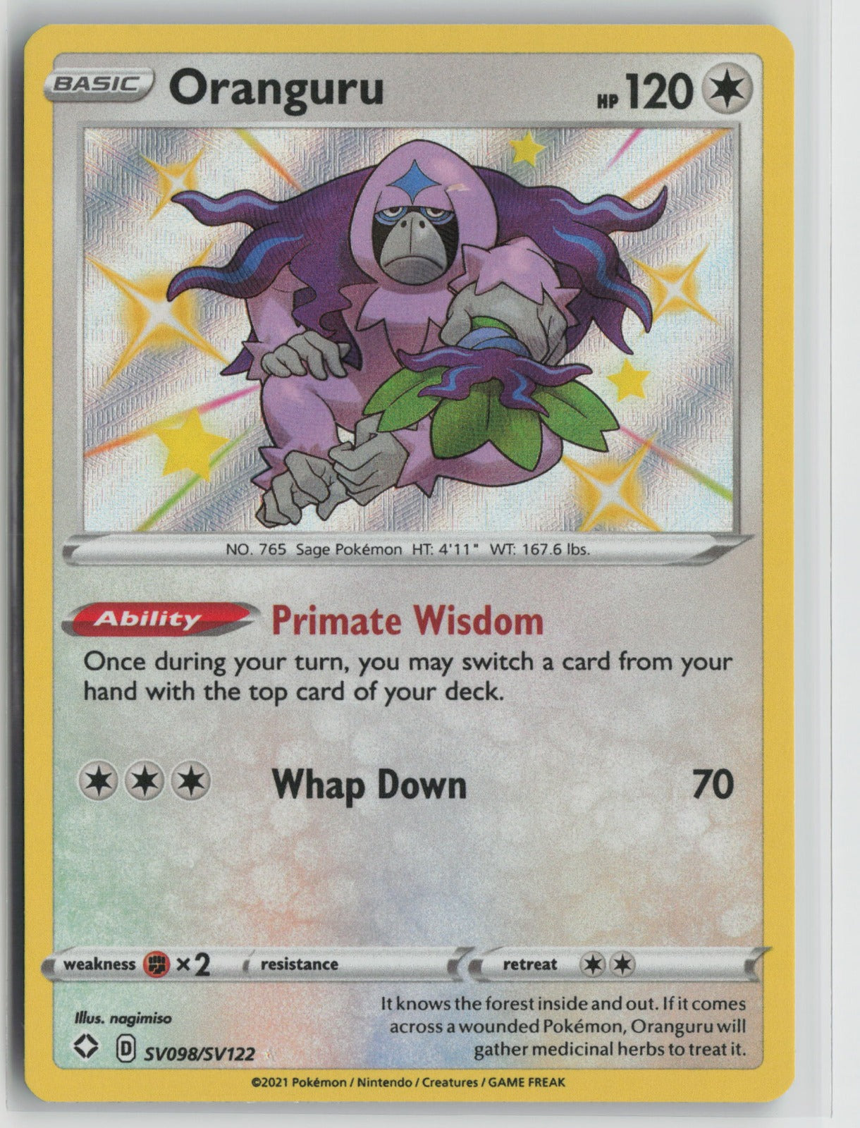 Oranguru Shiny Holo Rare SHFSV SV098/SV122 NM
