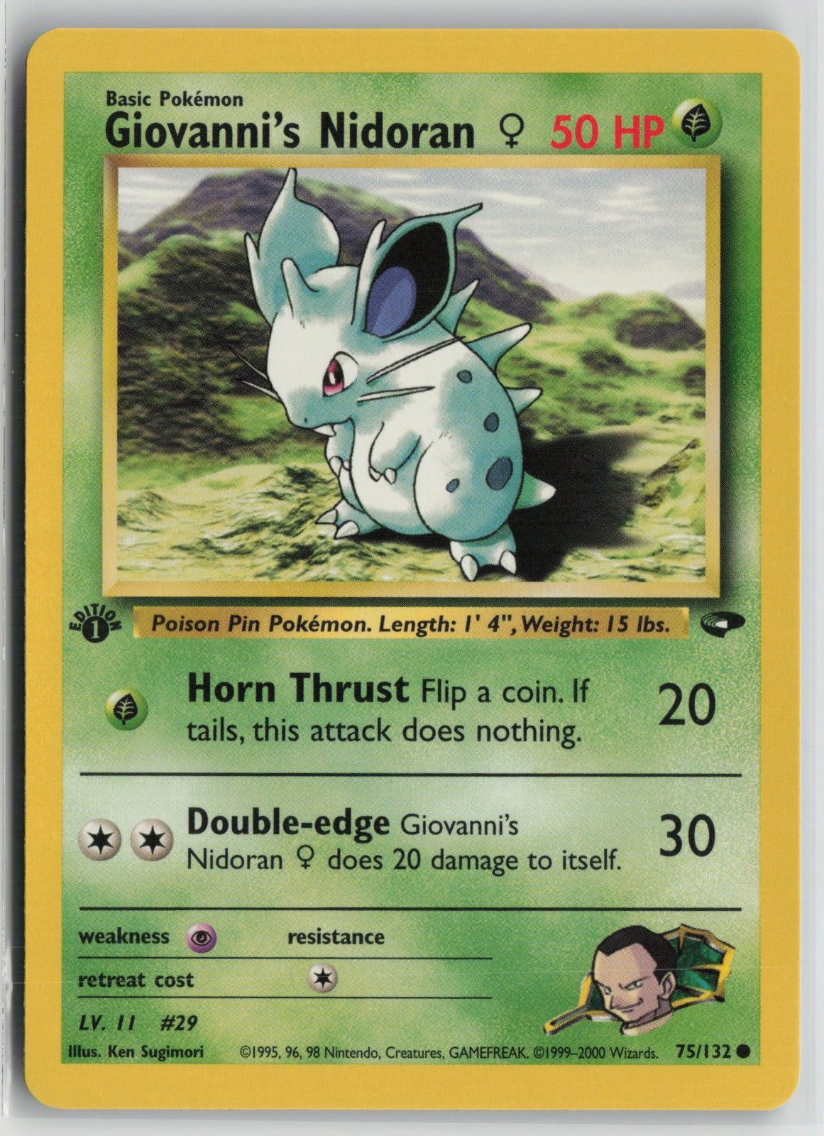 Giovanni's Nidoran F Common 1st Edition G2 075/132 NM