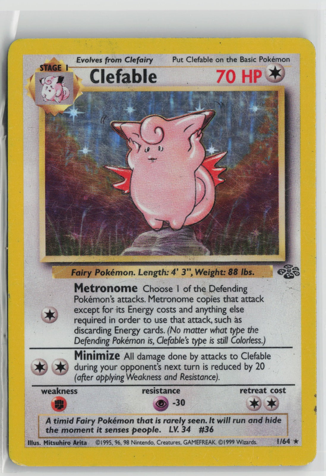 Clefable (1) Holo Rare Unlimited Holo JU 01/64 HP