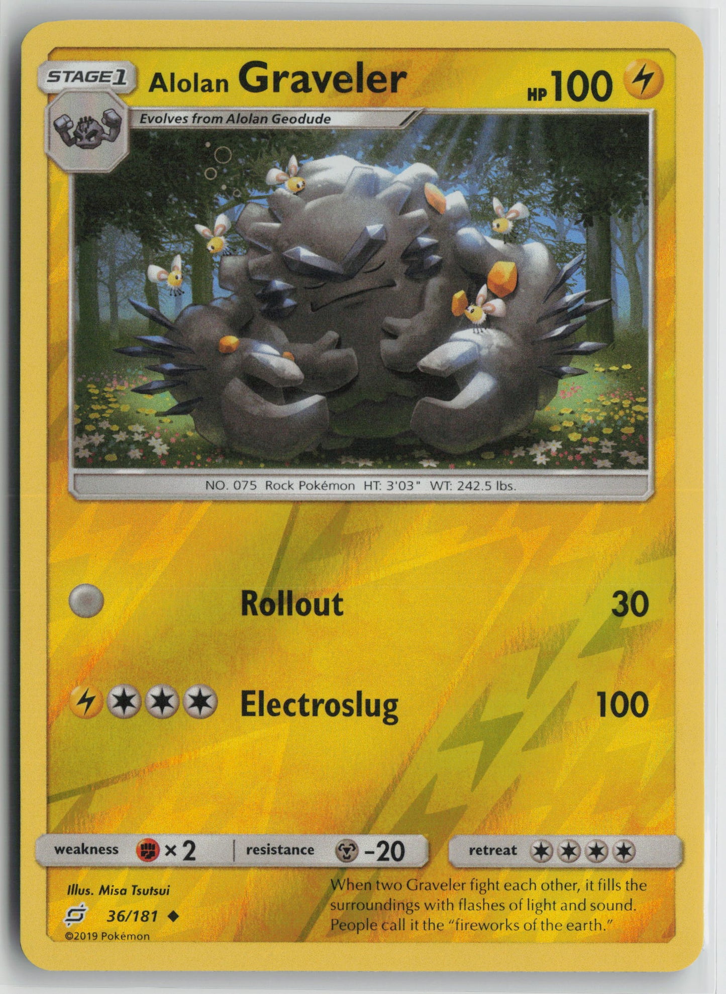 Alolan Graveler Reverse Uncommon SM - Team Up 36/181 NM