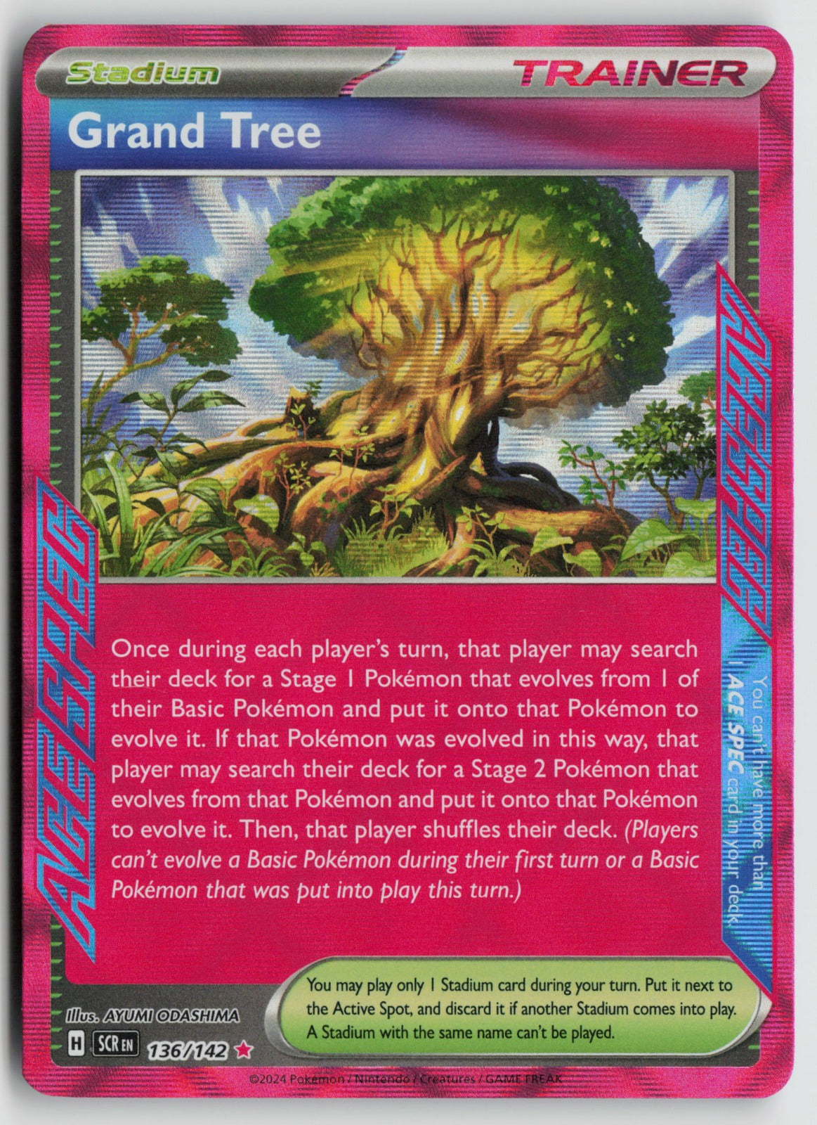 Grand Tree ACE SPEC Rare Holo SCR 136/142 NM