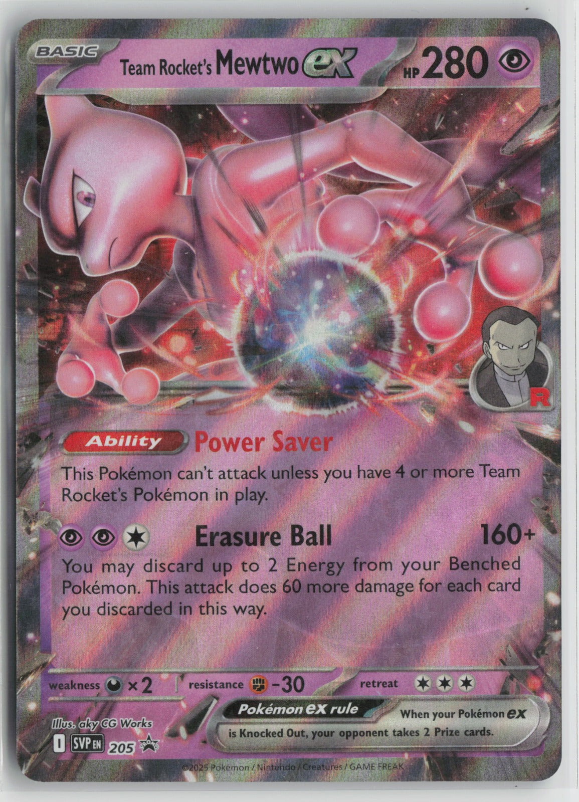 Team Rocket's Mewtwo ex Promo Holo SVP 205 NM