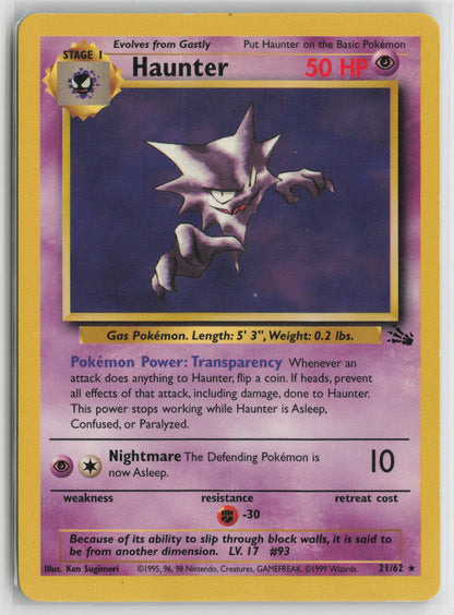 Haunter (21) Rare Unlimited FO 21/62 MP