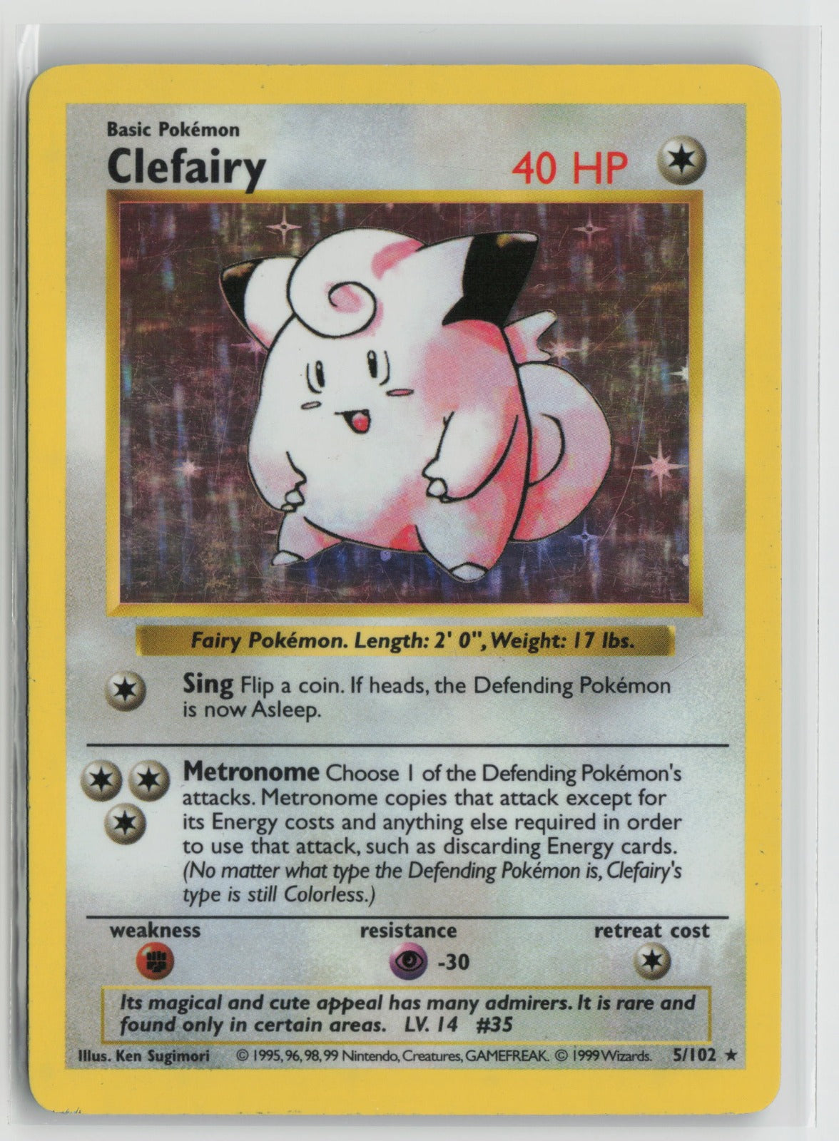 Clefairy Holo Rare Unlimited Holo BSS 005/102 MP