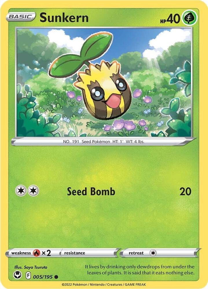 Sunkern Common Reverse Holo SWSH12 005/195 NM