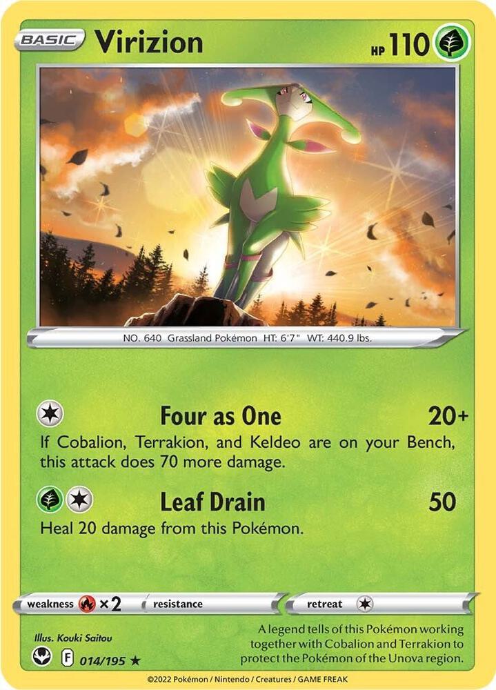 Virizion Rare Reverse Holo SWSH12 014/195 NM