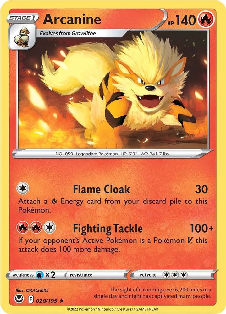Arcanine Rare SWSH12 020/195 NM