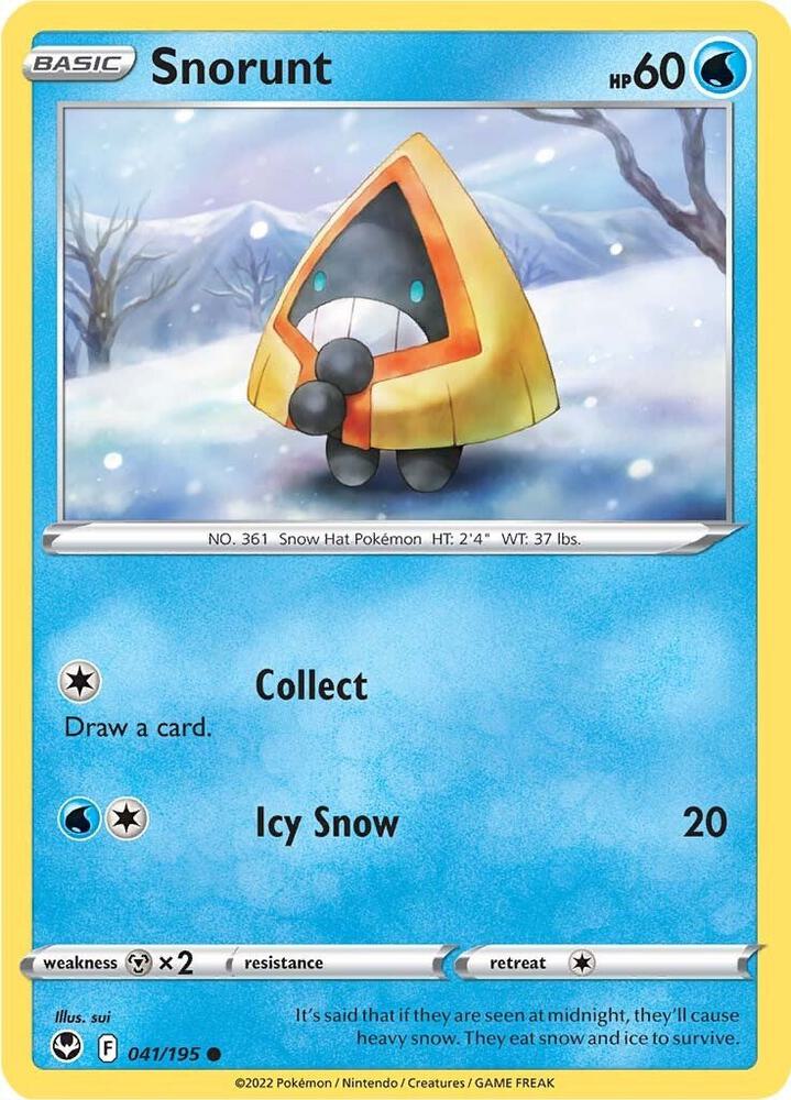 Snorunt Common Reverse Holo SWSH12 041/195 NM
