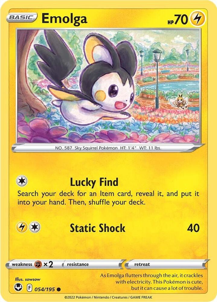 Emolga Common Reverse Holo SWSH12 054/195 NM