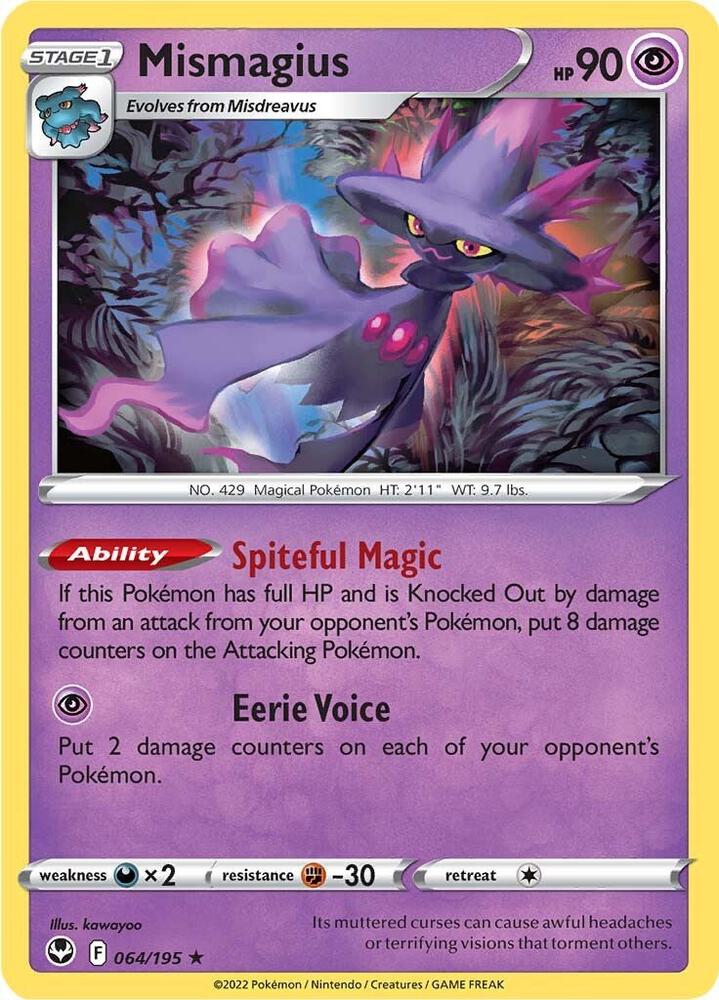 Mismagius Rare Reverse Holo SWSH12 064/195 NM