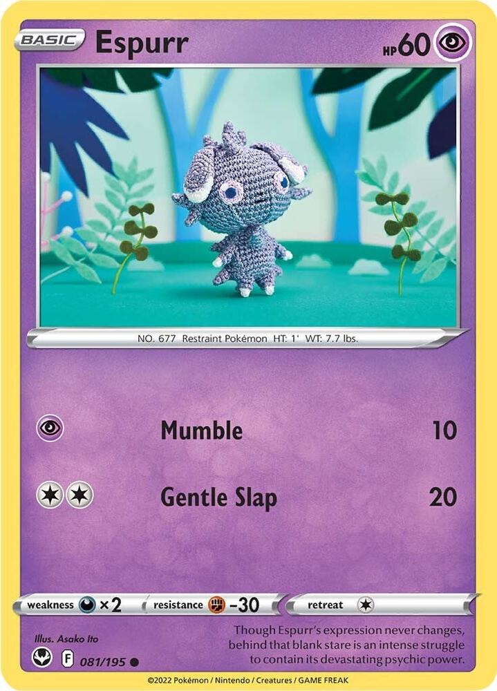 Espurr Common Reverse Holo SWSH12 081/195 NM