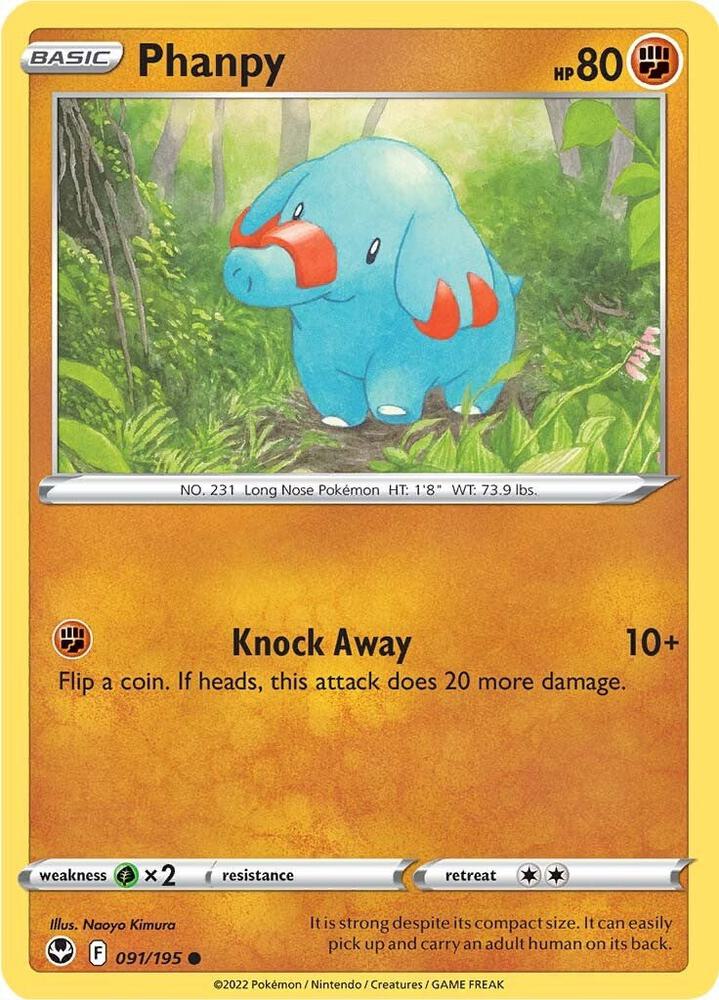 Phanpy Common Reverse Holo SWSH12 091/195 NM