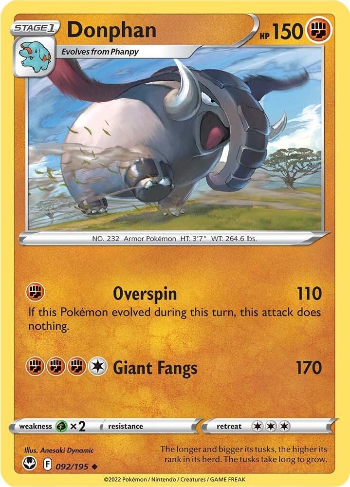 Donphan Uncommon SWSH12 092/195 NM