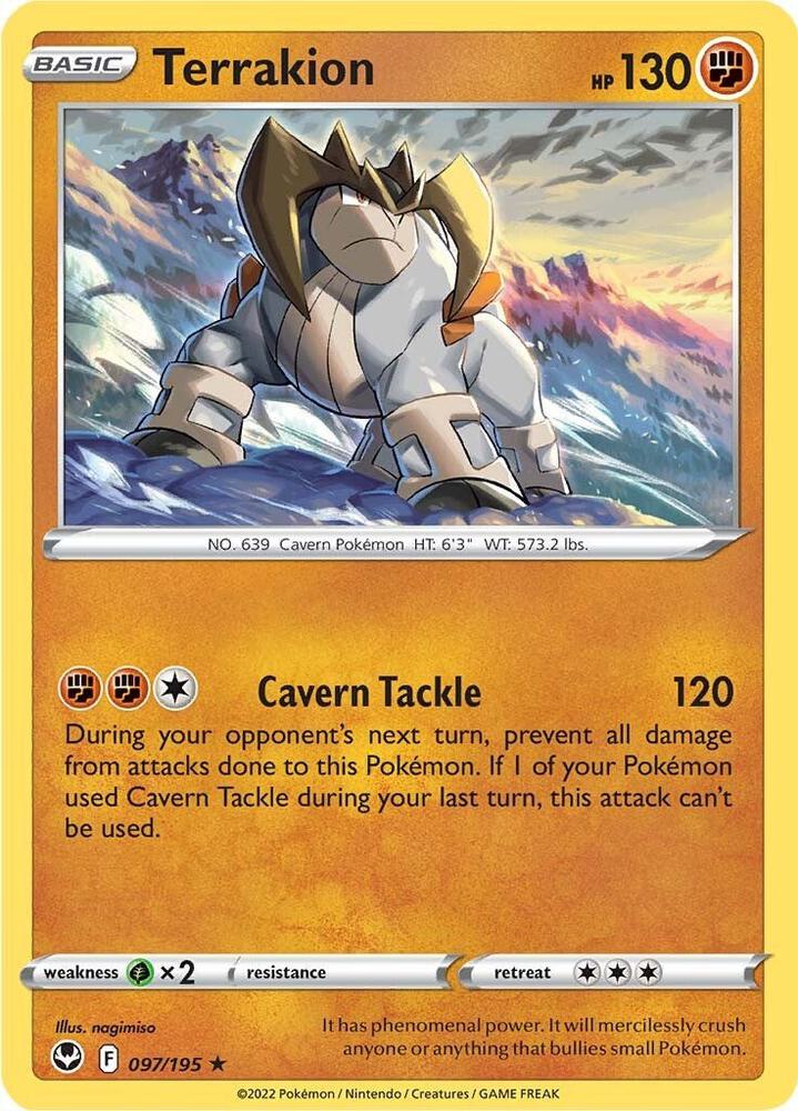 Terrakion Holo Rare Reverse Holo SWSH12 097/195 NM