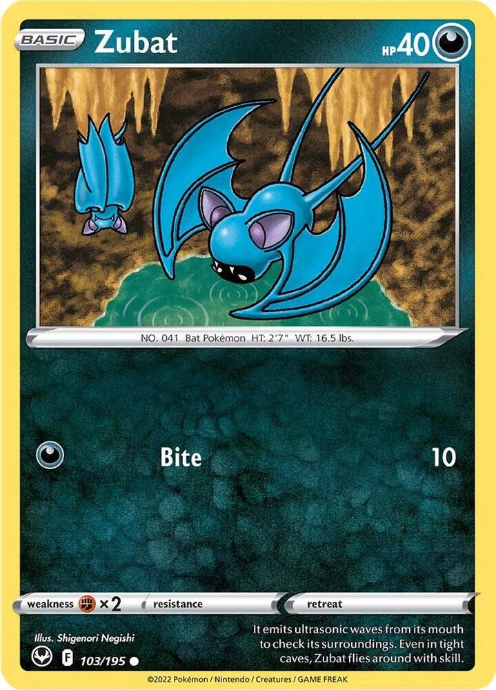 Zubat Common Reverse Holo SWSH12 103/195 NM