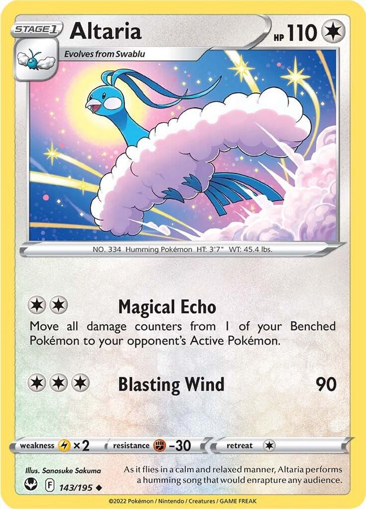 Altaria Uncommon Reverse Holo SWSH12 143/195 NM
