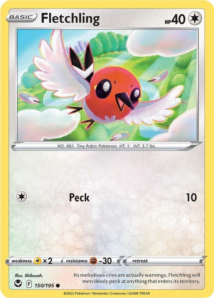 Fletchling Common Reverse Holo SWSH12 150/195 NM
