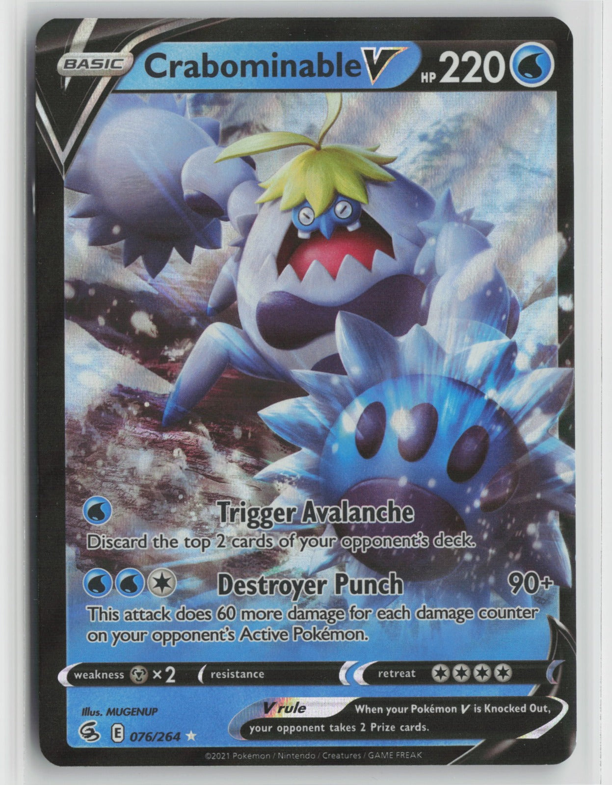 Crabominable V Ultra Rare Holo SWSH08 076/264 NM