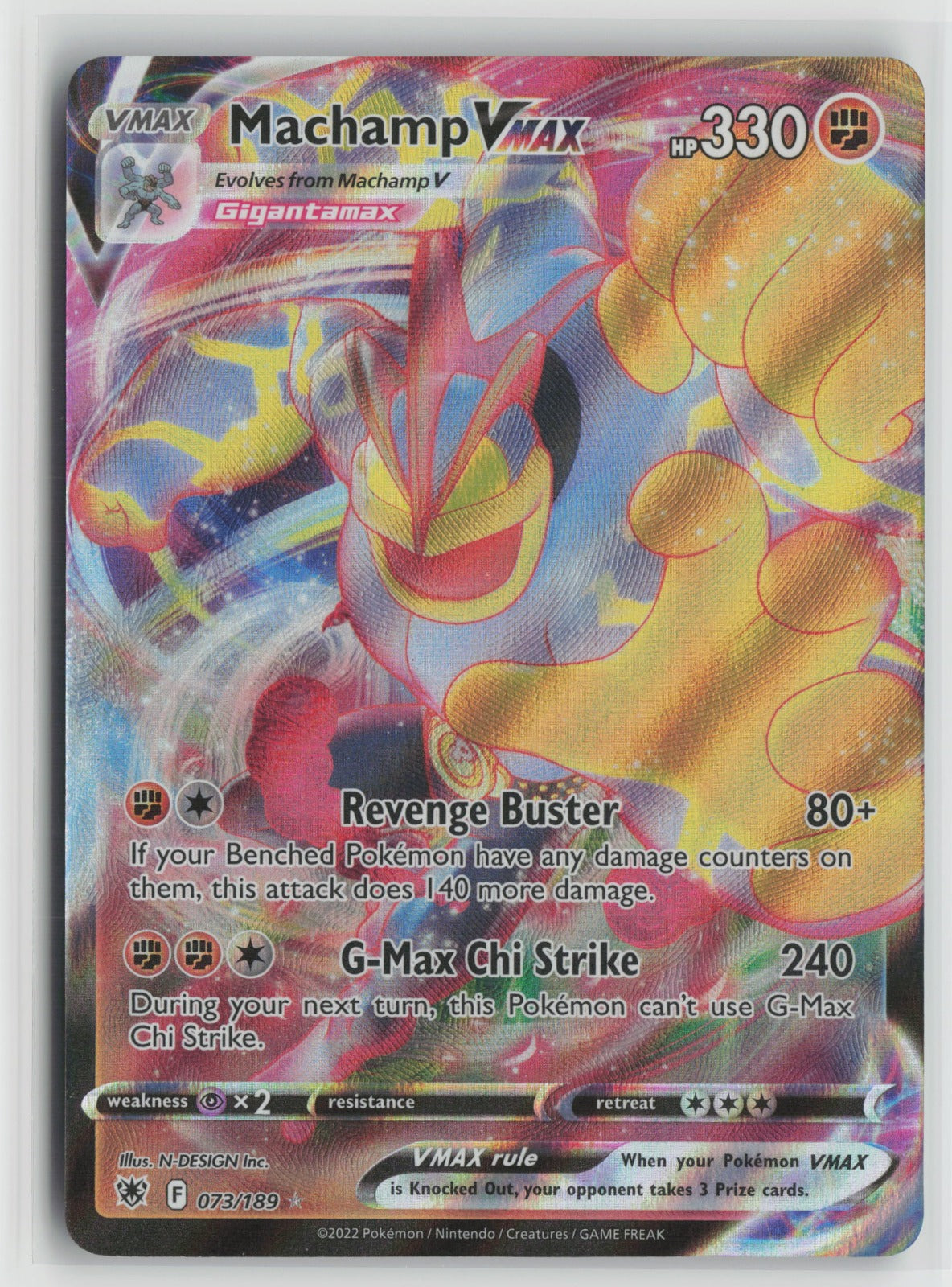 Machamp VMAX Ultra Rare Holo SWSH10 073/189 NM