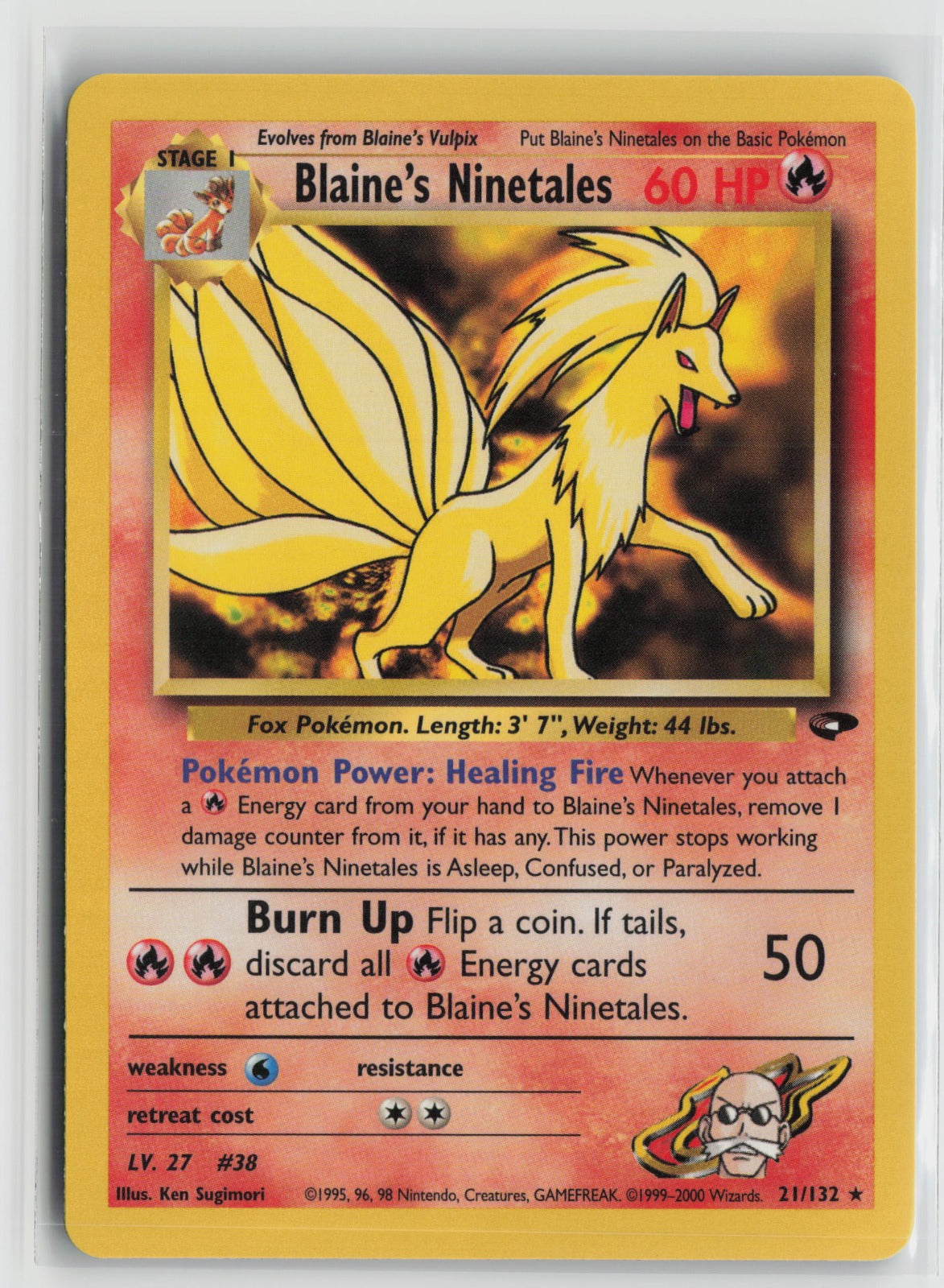 Blaine's Ninetales Rare Unlimited G2 021/132 NM