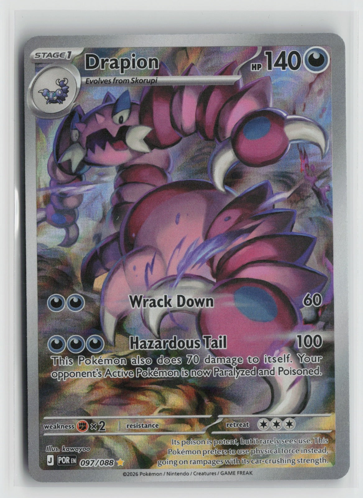 Drapion - Illustration Rare Holo POR 097/088 NM