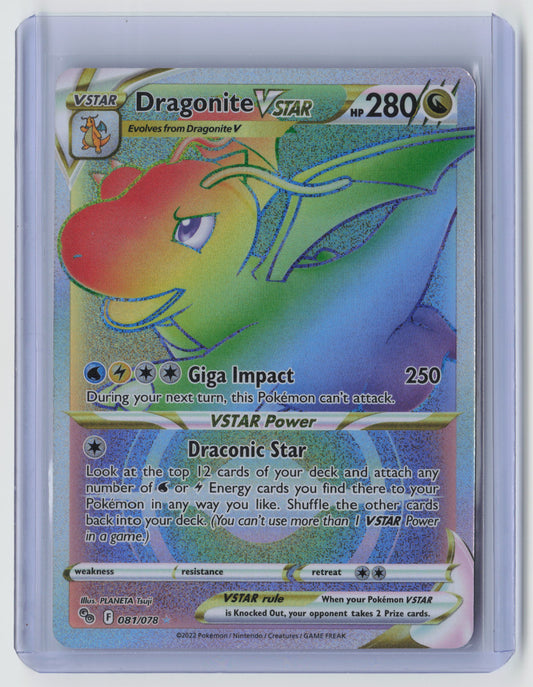 Dragonite VSTAR (Secret) Secret Rare Pokemon GO 081/078 NM